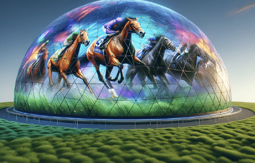 Exterior projection mapping on dome surface